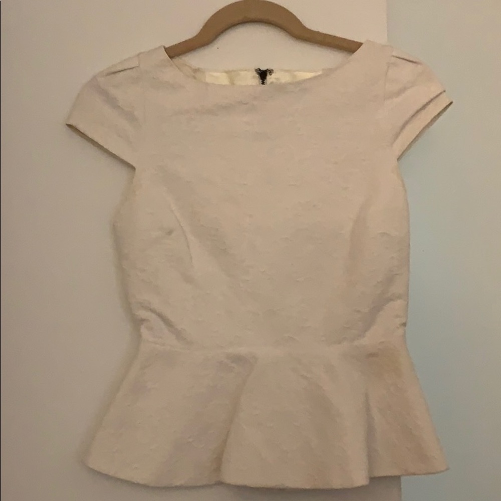 White peplum top